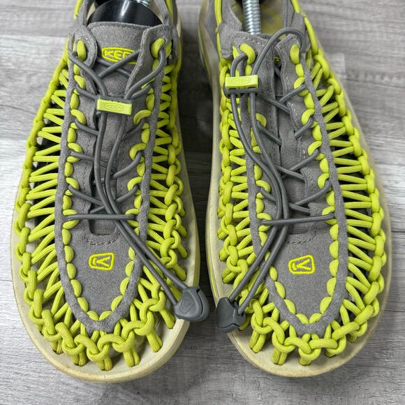 Keen Women’s Uneek Two Cord Sandals 1013095 Lime Green Gray Size 10 1/2 - Picture 3 of 7